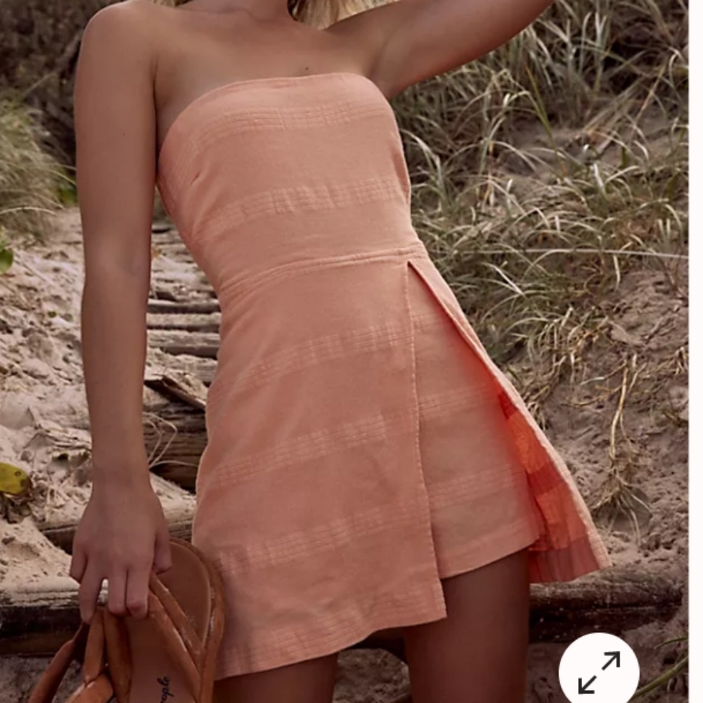 FREE PEOPLE Go Get Em Skort Romper PEACH